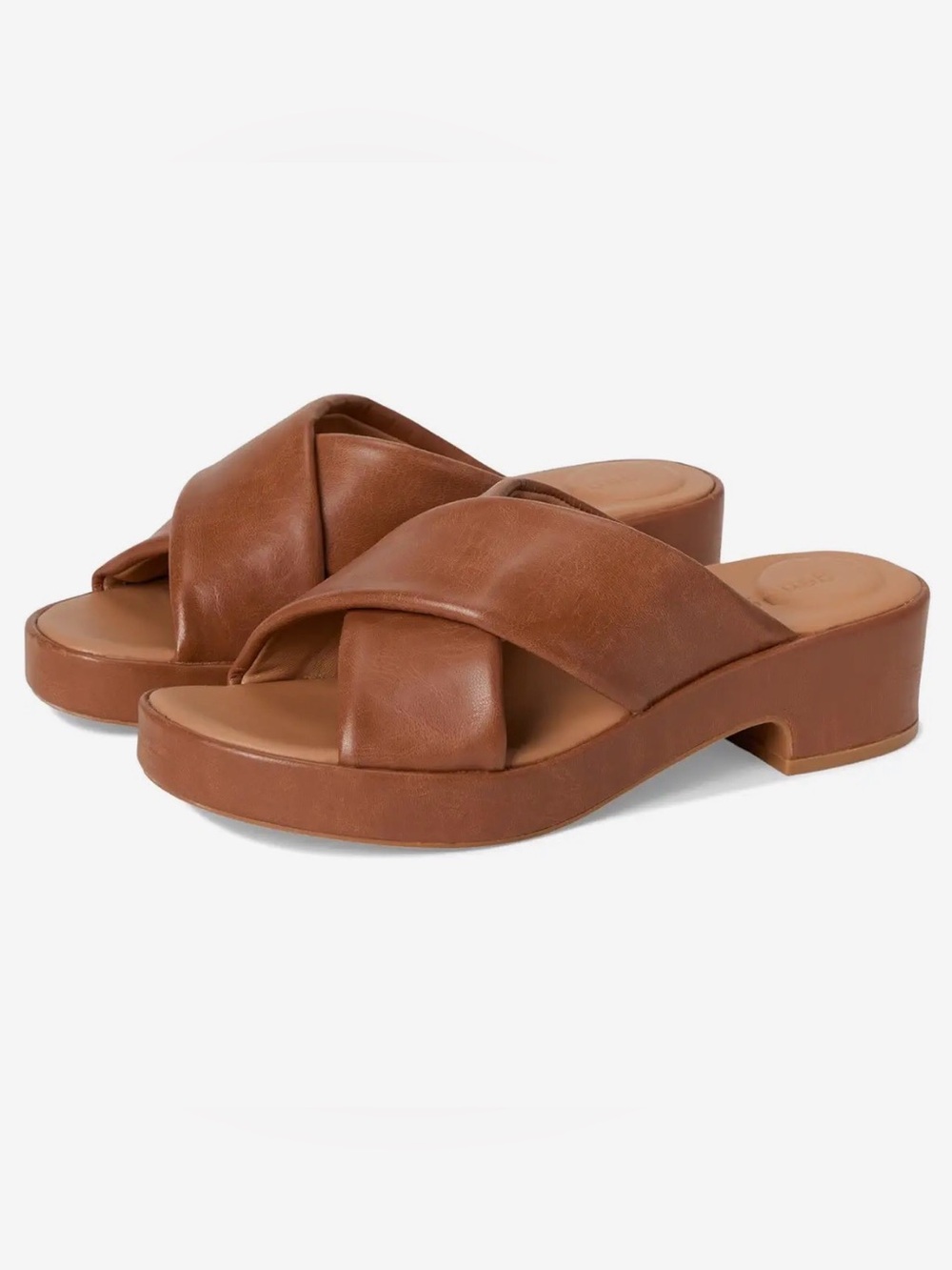 gentle souls Women’s Leather Crossover Slide Sandals